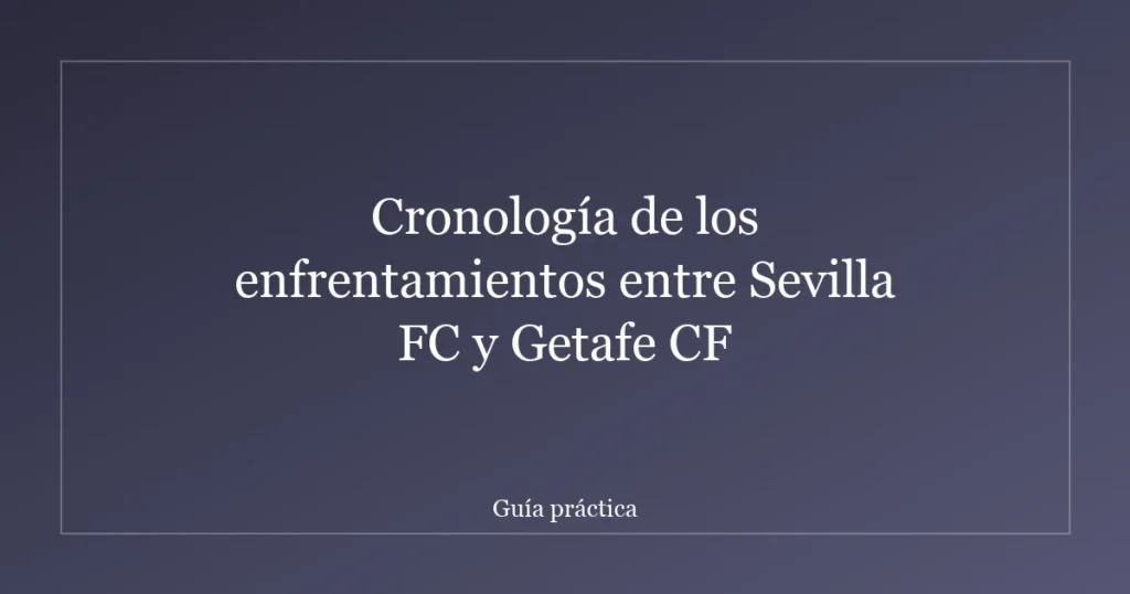 Cronología de los enfrentamientos entre Sevilla FC y Getafe CF